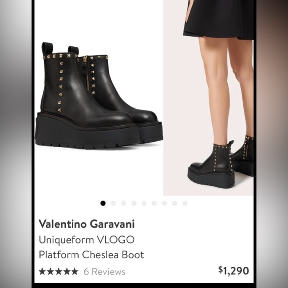 Valentino Garavani Rockstud VLOGO 85 Burgundy Leather Platform Boots 41EU/11US - Picture 17 of 17